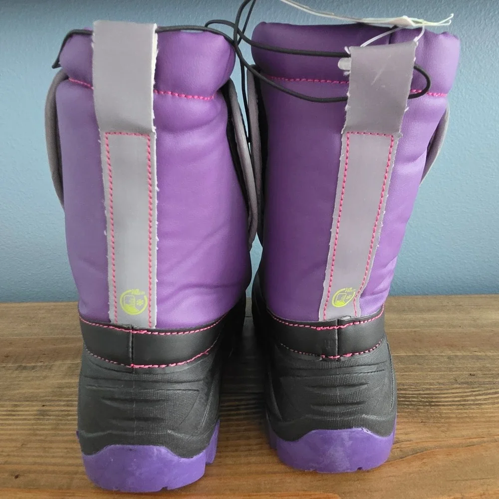 Western Chief Kids Selah Snow Boots Purple Black Waterproof Insulated Size 3